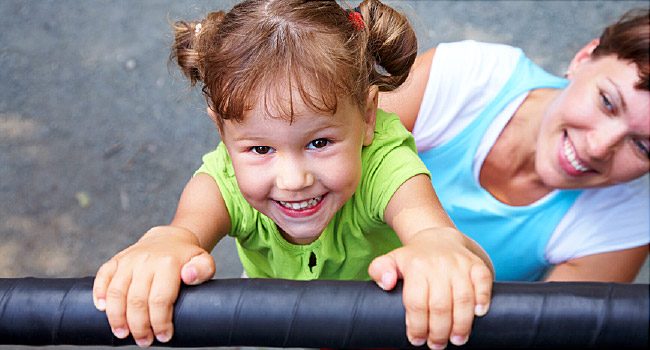 young girl playing