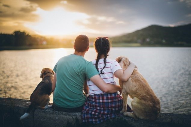 family with pet