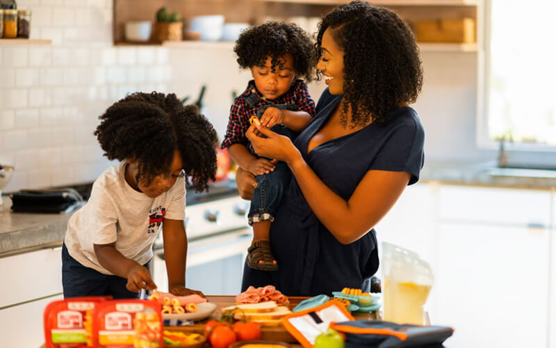 kids and mother enjoying Healthy Breakfast