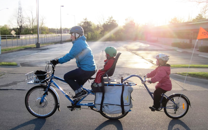 Kids cycling & having fun activities outdoor