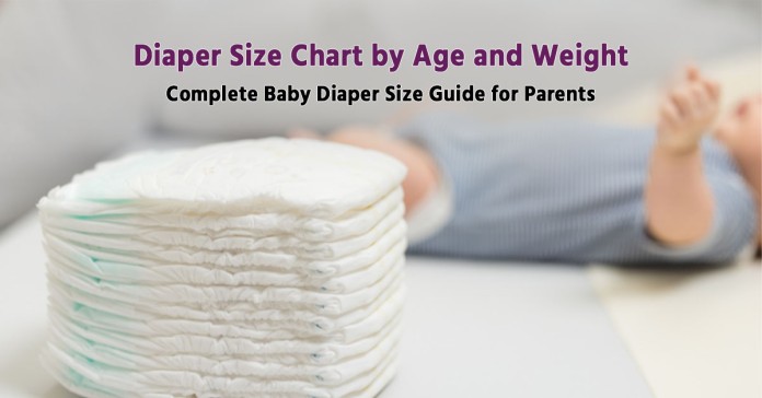 Baby diaper size chart by age and weight for Indian brands like Pampers and Mamy Poko.